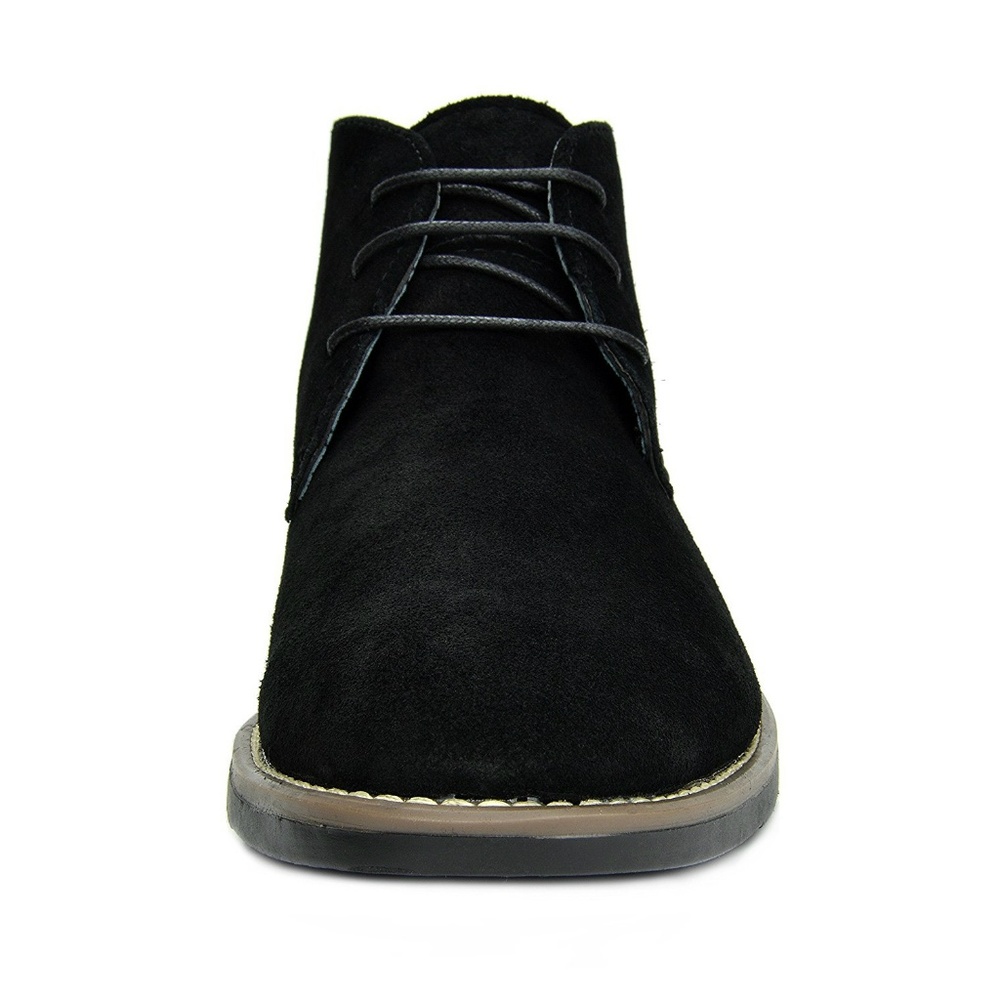 New Mens Blac Suede Leather Lace Up Chukka Boots - Picture 3 of 5